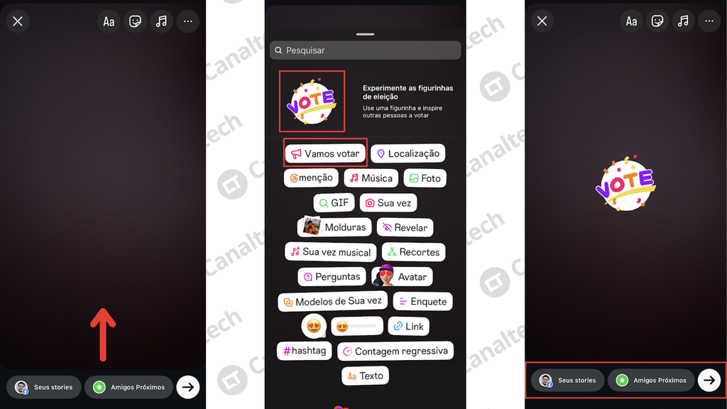 Como usar as figurinhas de voto no Instagram (Imagem: Captura de tela/Bruno De Blasi/Canaltech)