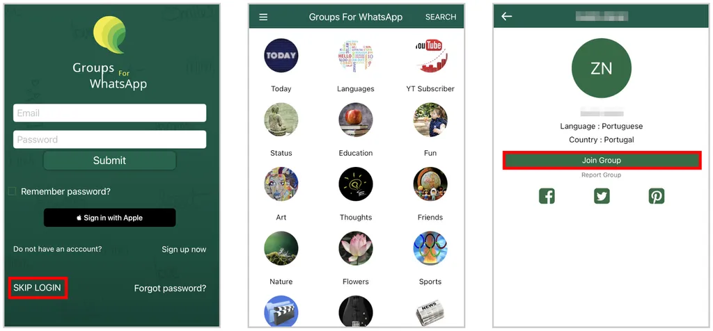 Use o app Groups for WhatsApp para encontrar grupos no iPhone (Captura de tela: Matheus Bigogno)