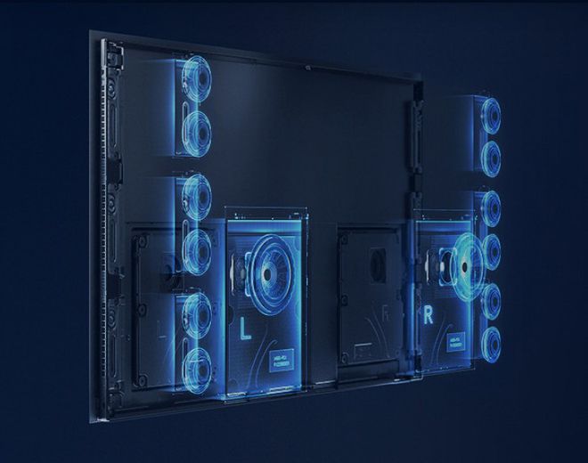 A Vision X65 traz 14 alto-falantes inteligentes com som sorround (Foto: Reprodução/Huawei)