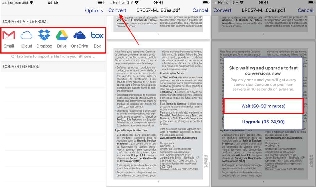 Embora faça você esperar um pouco, o PDF to AutoCAD Converter é uma alternativa para converter PDF em DWG no iOS (Imagem: Captura de tela/Fabrício Calixto/Canaltech)