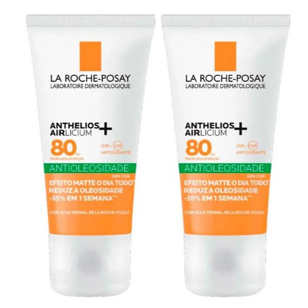 PIX | La Roche-Posay Anthelios Airlicium+ Kit com 2 Unidades - Protetor Solar Facial FPS80 - 40g Kit