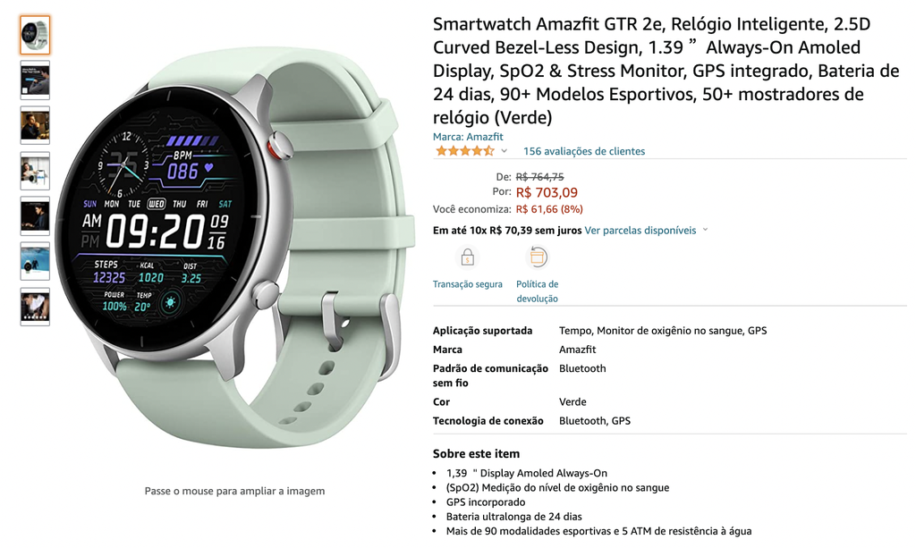 Smartwatch Amazfit GTR 2e Verde