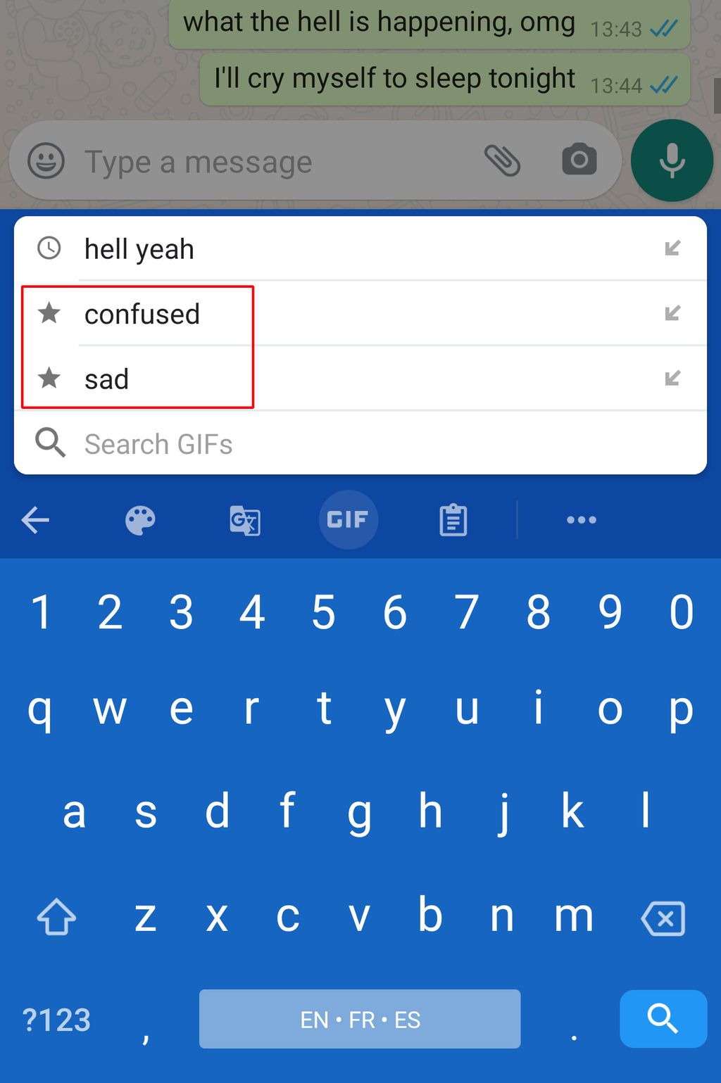 Busca de GIFs sugere termos conforme o contexto da conversa (imagem: Android Police)