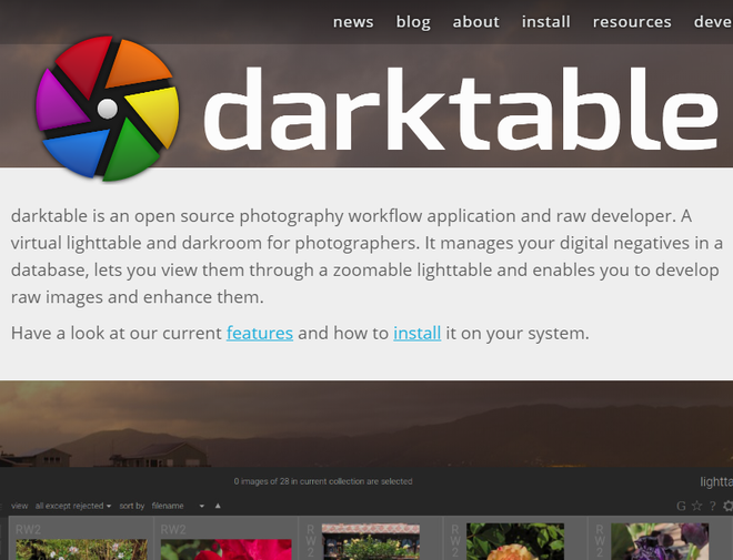 Darktable: exemplo de software livre para edição de imagens e vídeos (Captura de tela: Ariane Velasco)