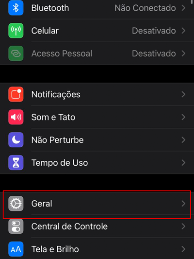 Entre nas configurações do iOS (Imagem: André Magalhães/Captura de tela)