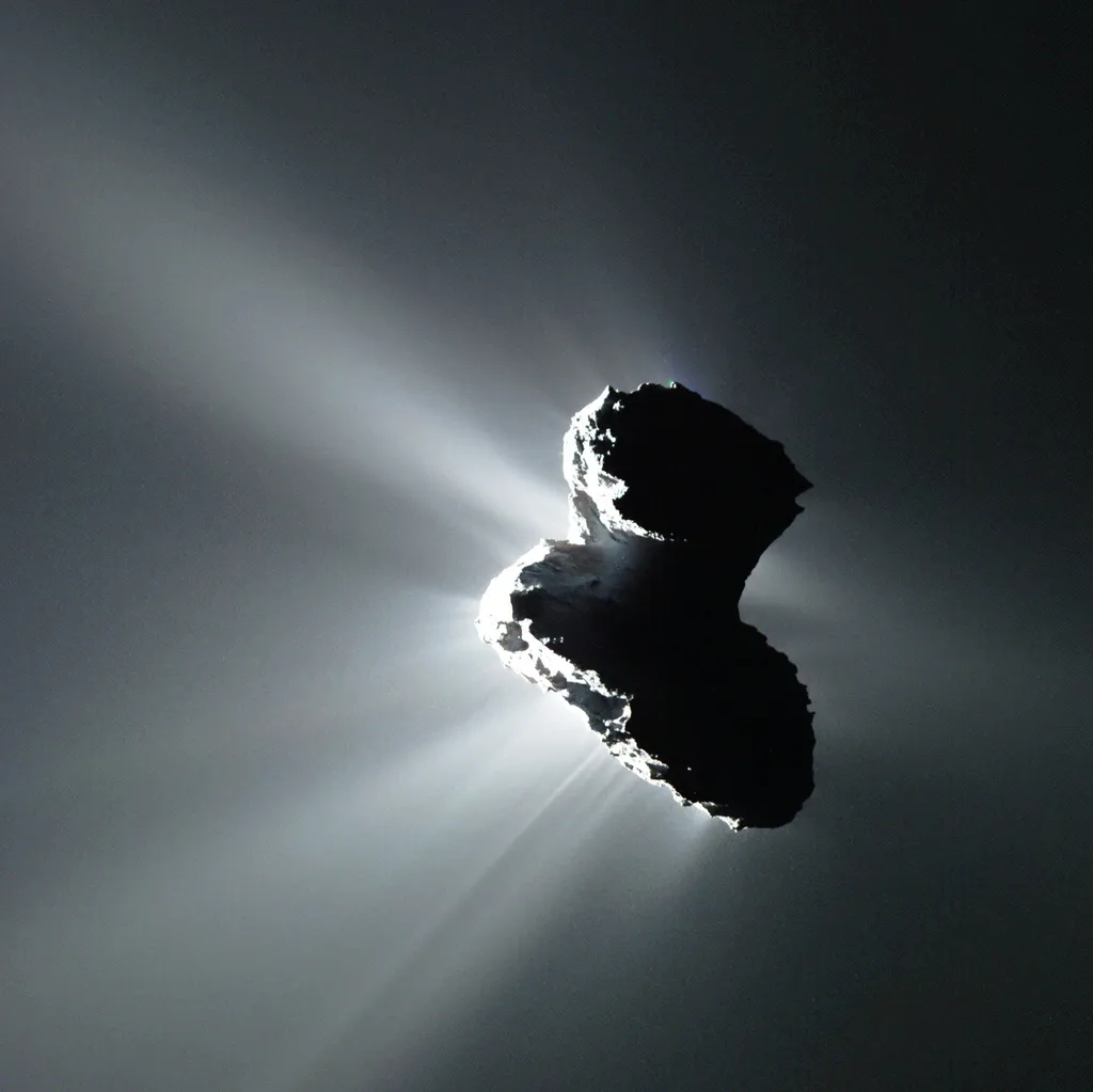 Os pesquisadores descobriram uma riqueza de moléculas orgânicas inesperada no cometa 67P/Churyumov-Gerasimenko(Imagem: Reprodução/ESA)