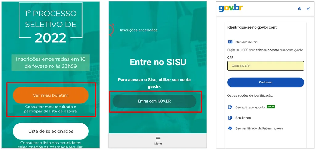 Saiba como ver o resultado do Sisu 2022 no site da plataforma (Captura de tela: André Magalhães)