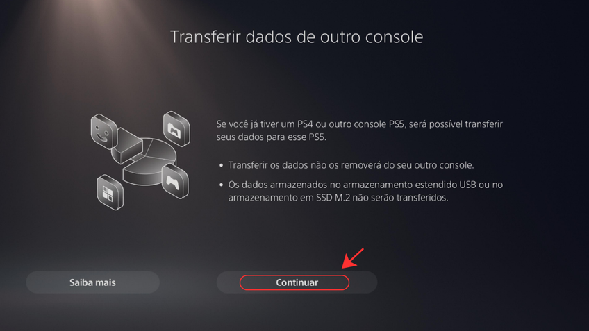 Tranferência de dados direta PS5 e PS4