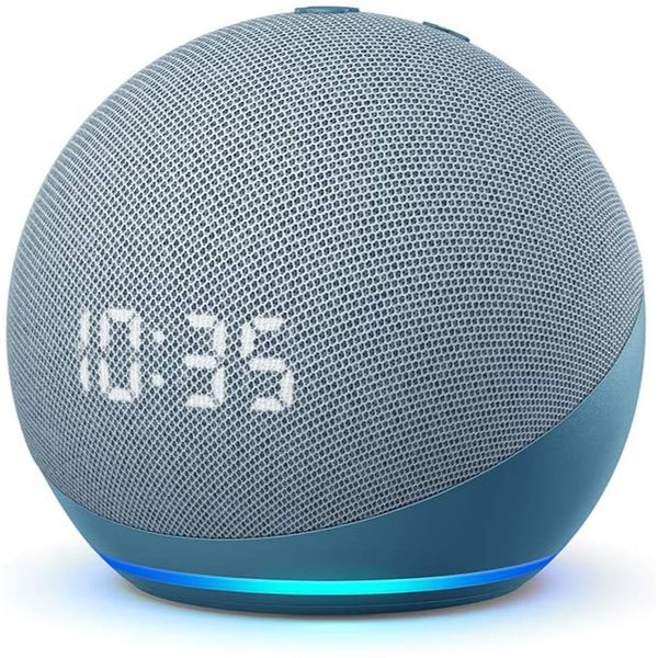 [VERSÃO COM RELÓGIO] Novo Echo Dot (4ª geração): Smart Speaker com Relógio e Alexa