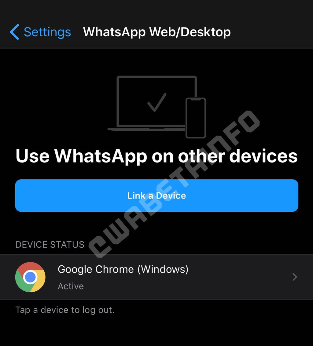 Opção permitirá acessar o WhatsApp a partir de diferentes PCs simultaneamente (Imagem: reprodução/WABetaInfo)