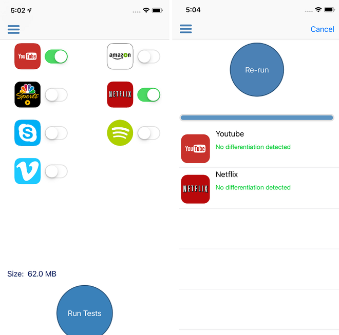 Comparação do Wehe feita em um dispositivo iOS (Foto: Captura de tela/Site oficial do Wehe)