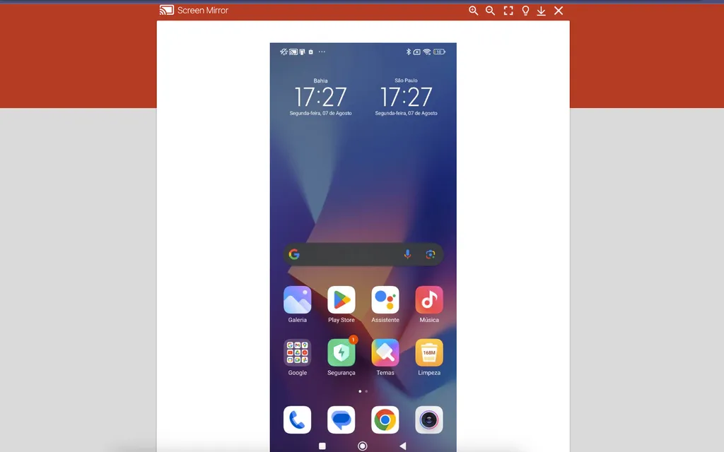 Espelhe a tela do Android no computador pelo Screen Mirror (Imagem: Captura de tela/Thiago Furquim/Canaltech)