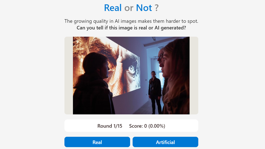 Quiz desafia os usuários a identificar imagens geradas por IA (Imagem: Captura de tela/Guilherme Haas/Canaltech)