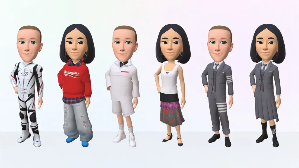 Os avatares tridimensionais poderão usar conjuntos de roupas de marca para quem estiver disposto a pagar (Imagem: Reprodução/Meta)