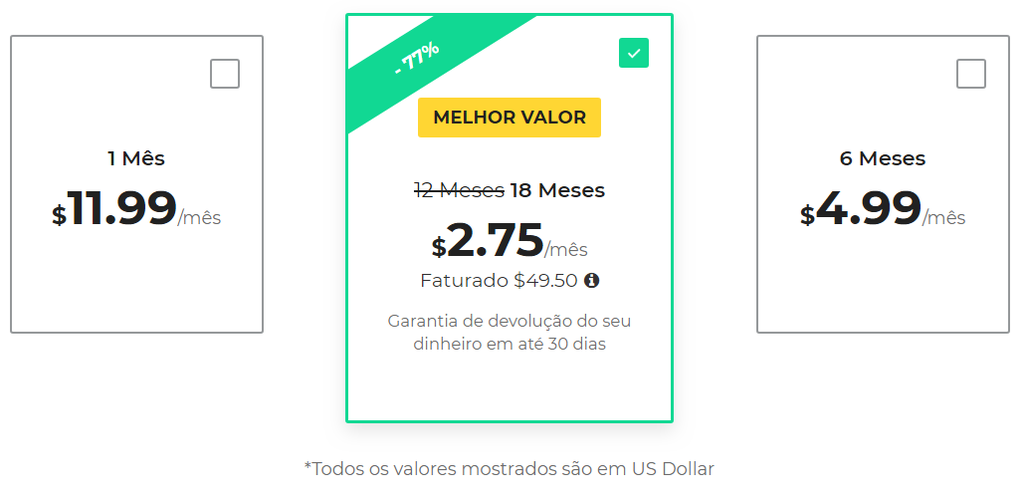Preços promocionais para o plano de dezoito meses (Imagem: Divulgação / CyberGhost VPN)