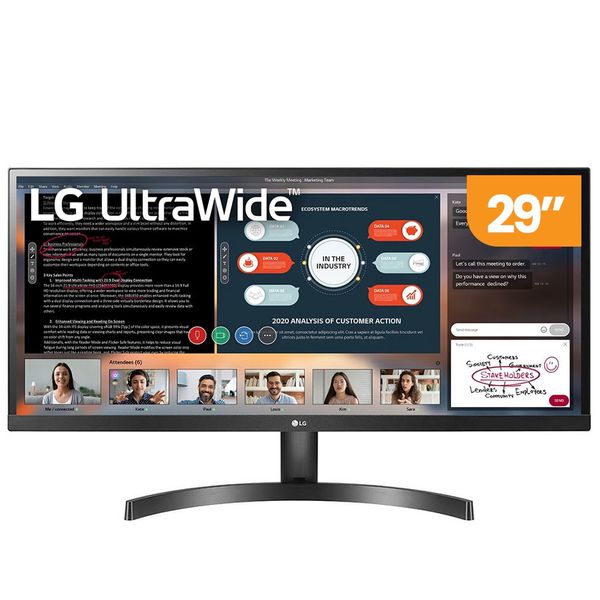 Monitor Ultrawide LG 29 Full hd, ips led, 75Hz, 2x hdmi, HDR10, vesa, FreeSync, 29WL500, Preto [APP + CUPOM]