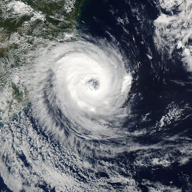 Furacão Catarina próximo à costa sul do Brasil (Imagem: Reprodução/NASA)