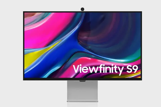 Monitor ViewFinity S9 vem com webcam na caixa (Imagem: Divulgação/Samsung)