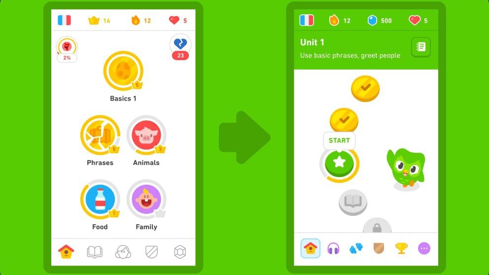 Duolingo muda a tela inicial para facilitar o aprendizado de línguas