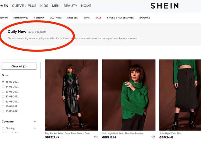 A Shein consegue lançar até 6000 produtos diariamente me sua plataforma (Imagem: Reprodução/Business Insider/Shein)