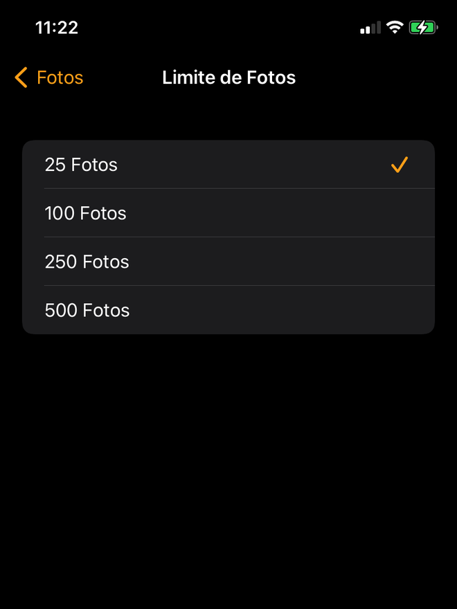 Diminua o limite de fotos armazenadas no Apple Watch - Captura de tela: Thiago Furquim (Canaltech)