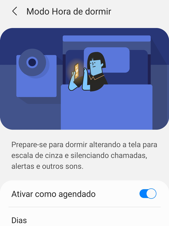 Android possui recurso que silencia notificações na hora de dormir(Imagem: André Magalhães/Captura de tela)