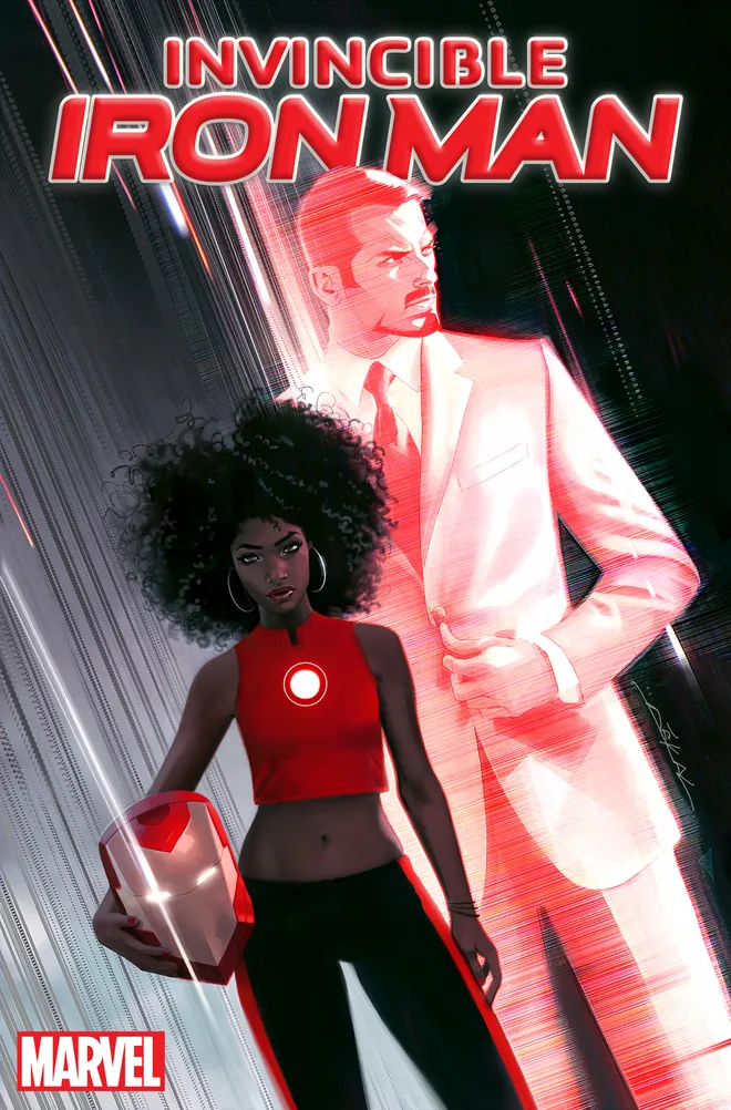 Não demora nada para Stark ser o mentor de Williams — inclusive na forma de IA (Imagem: Divulgação/Marvel Comics)