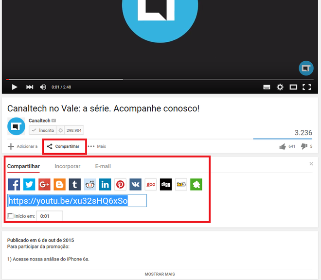 Compartilhamento YouTube Compartilhamento YouTube