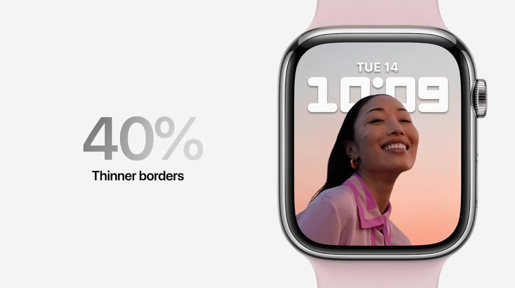 Principal novidade do relógio é a tela maior e com bordas mais finas (Imagem: Divulgação/Apple)