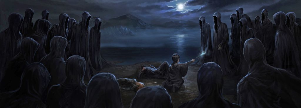 Dementadores cercando Harry Potter em Prisioneiro de Azkaban