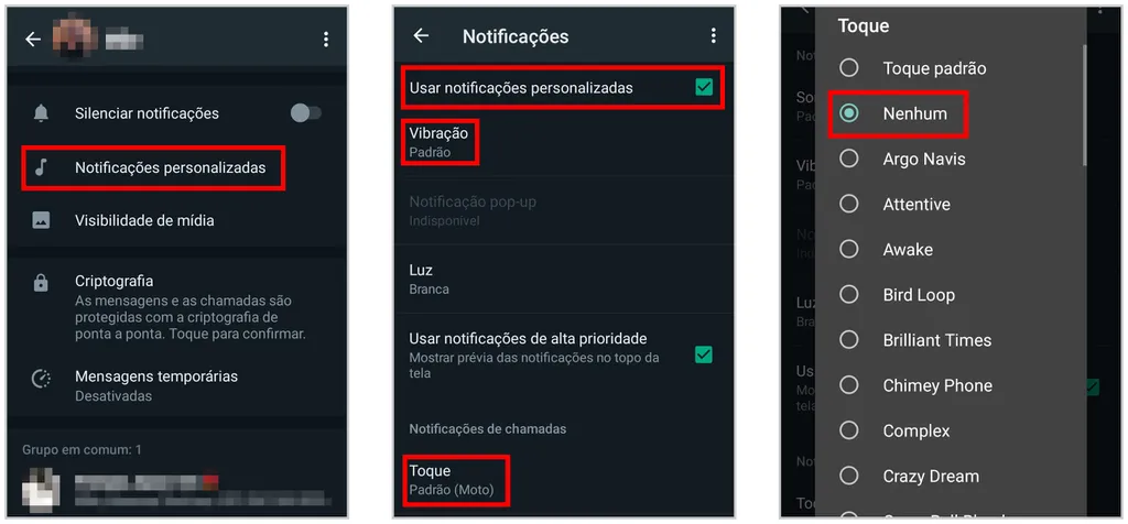 Silencie as chamadas de um contato no Android (Imagem: Captura de tela/Matheus Bigogno/Canaltech)