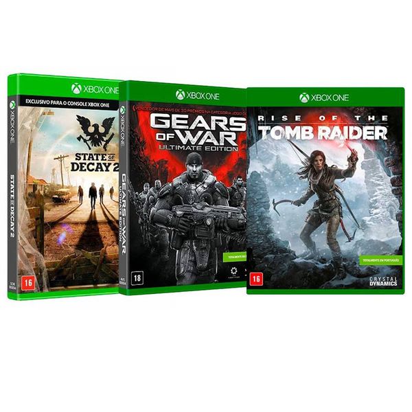 Kit Game Gears Of War Ultimate Ed + Rise Of The Tomb Raider +  State Of Decay 2 - Xbox One