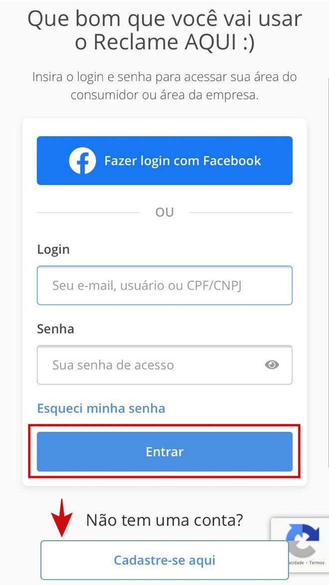 Somente é possível registrar uma reclamação se você estiver logado na sua conta. (Imagem: Kris Gaiato/Captura de tela)