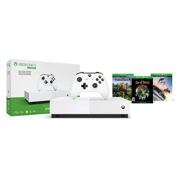Console Xbox One S Edição Digital + 3 Jogos + Xbox Live Gold