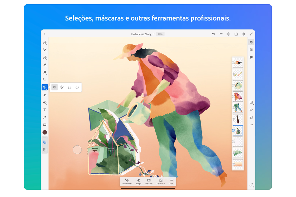 Com o Adobe Fresco você pode criar formas e fazer desenhos profissionais no iPad (Imagem: App Store)