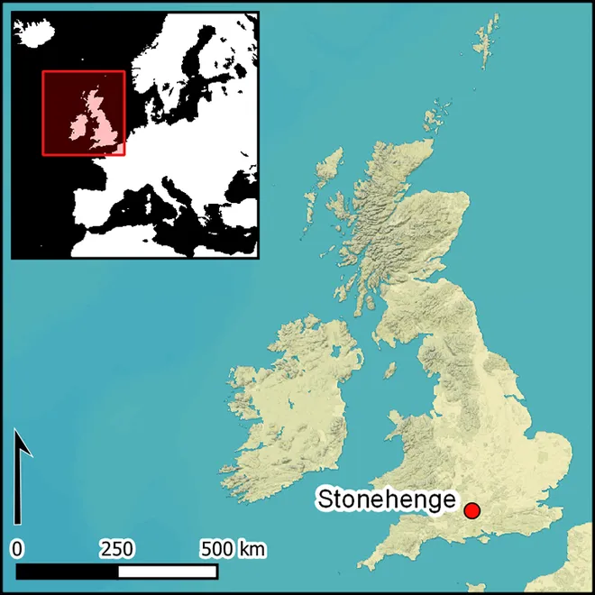 Localização do monumento de Stonehenge (Imagem: Reprodução/Timothy Darvill et al.)