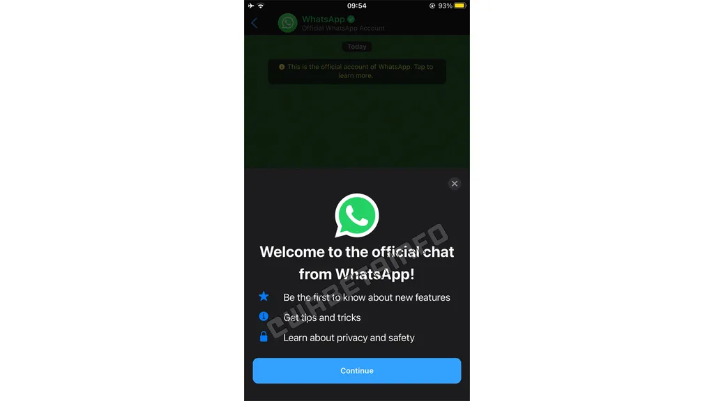 O WhatsApp enviará comunicados, dicas e truques para usar o programa (Imagem: Reprodução/WABetaInfo)