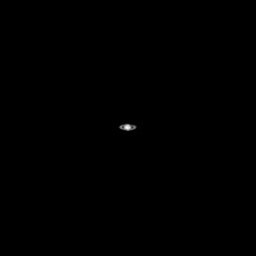 A mesma imagem de Saturno tirada pela LRO, mas amplida quatro vezes (Imagem: Reprodução/NASA/GSFC/Arizona State University)