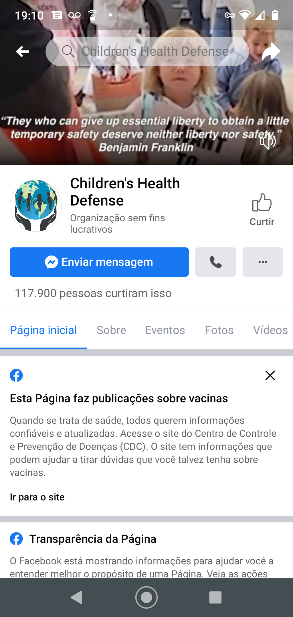 Grupo contra vacinas processa Facebook por checagem de informações (Imagem: Captura de tela/ Canaltech)