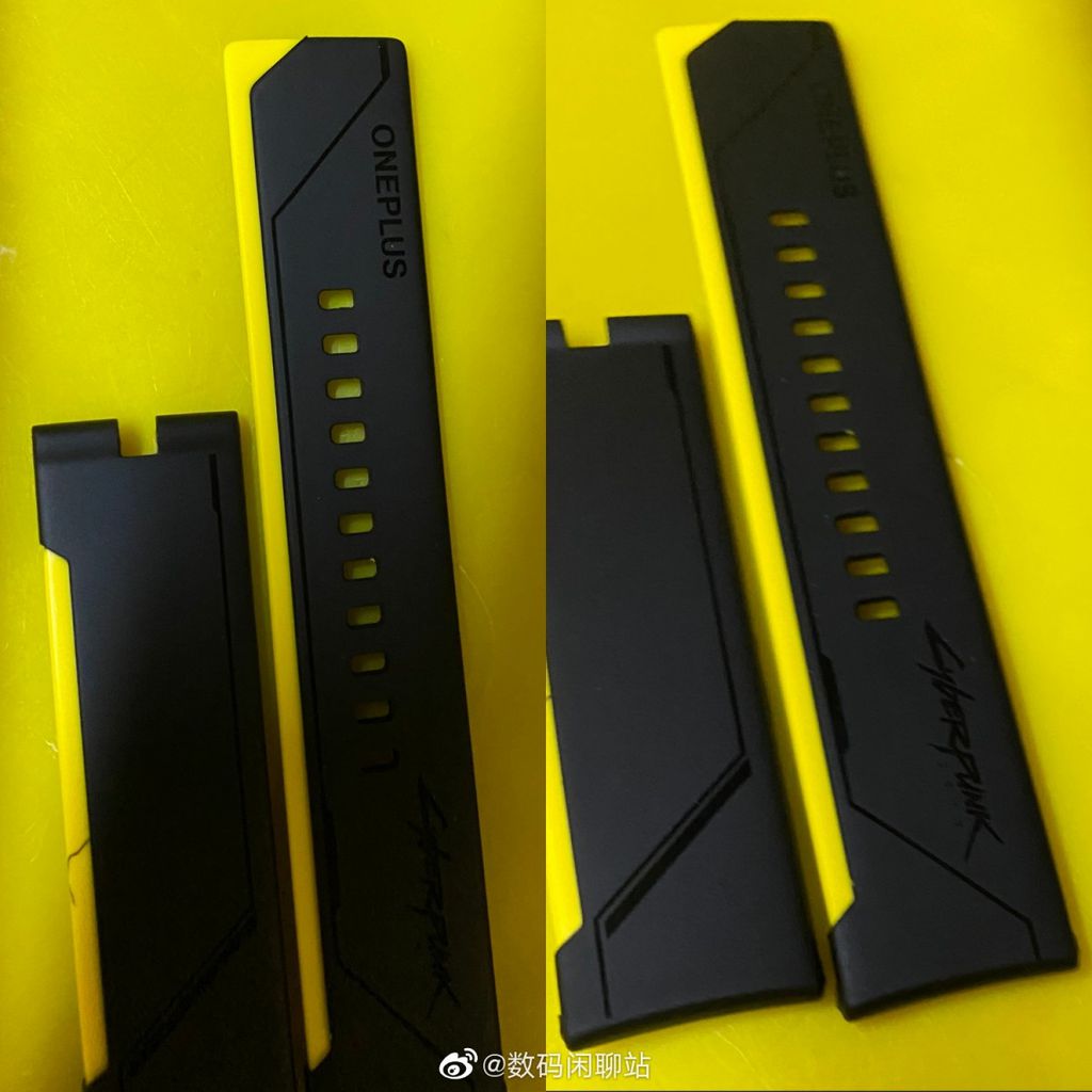 Pulseira de silicone do OnePlus Watch Cyberpunk 2077 Edition (Foto: Reprodução/Digital Chat Station/Weibo)