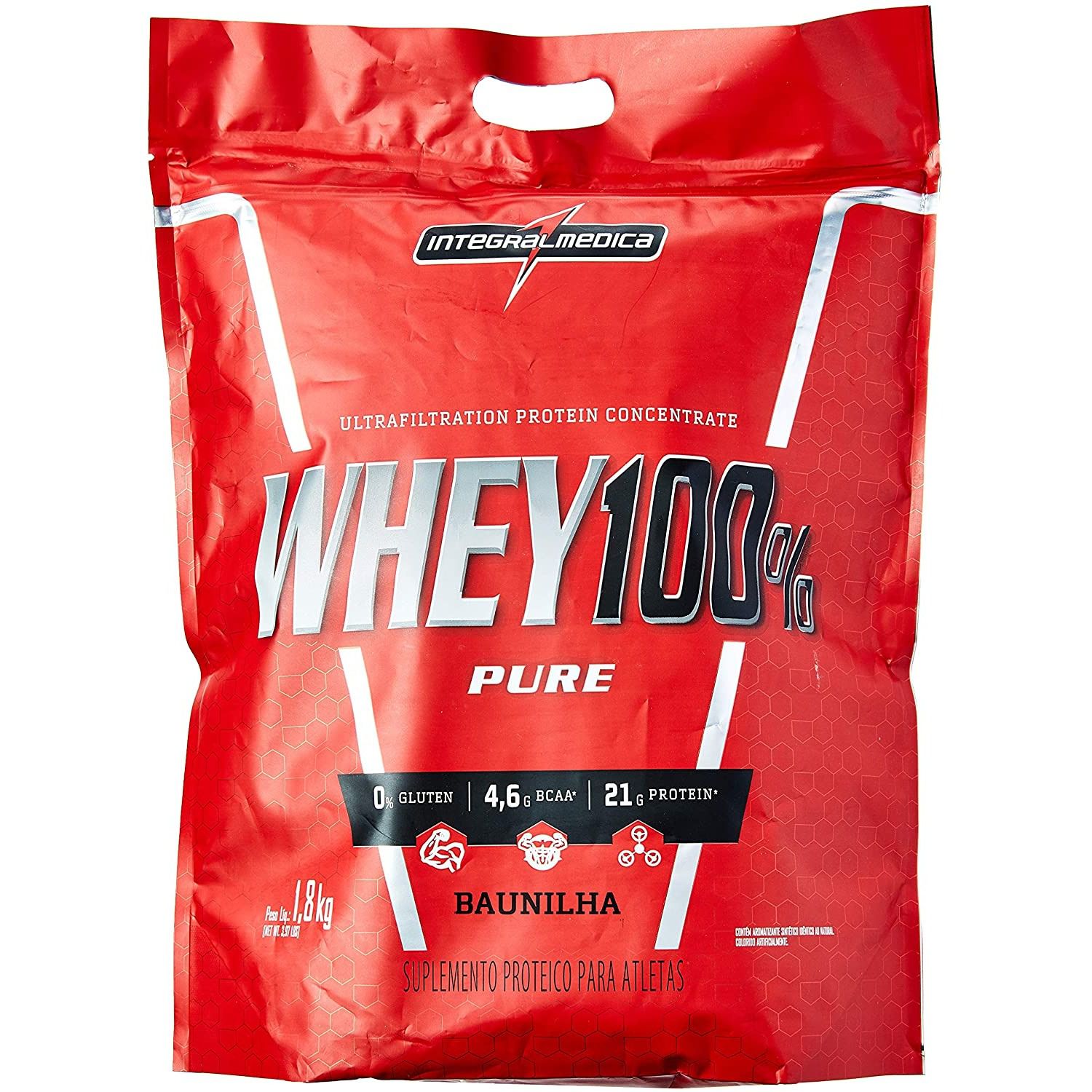 Whey 100 Pure Pouch 1 8kg Baunilha Integralmedica 1 8kg 46671