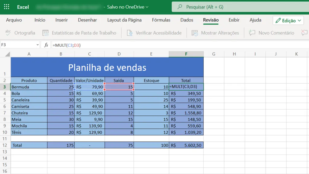 Você pode aproveitar várias formulas no Excel para automatizar resultados na planilha (Captura de tela: Canaltech/Felipe Freitas)
