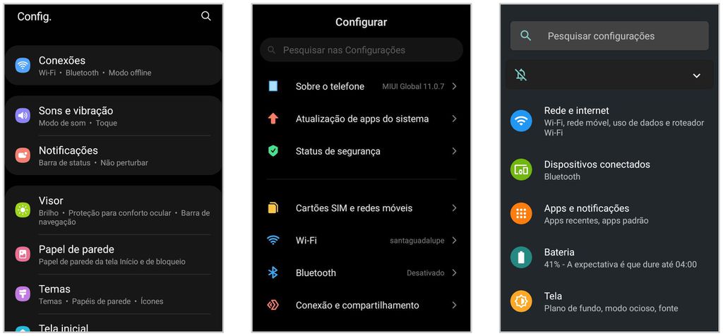 Ao configurar seu celular Android novo, saiba que existem diferentes tipos de interfaces (Captura de tela: Matheus Bigogno)