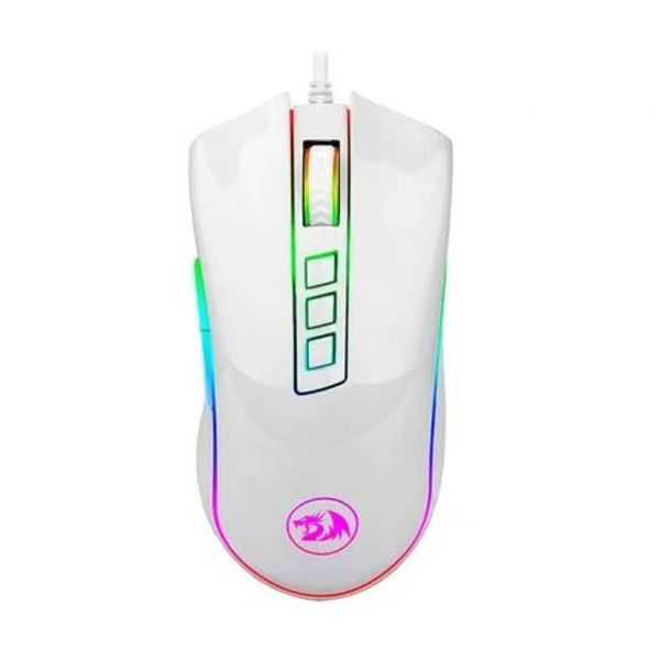 Mouse Gamer Redragon Cobra, Chroma RGB, 10000DPI, 7 Botões, Lunar White - M711W | APP + CUPOM