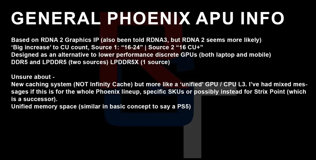 Rumores já indicavam alguns dos detalhes revelados pela AMD para a família Ryzen 7000 Phoenix (Imagem: RedGamingTech/YouTube)