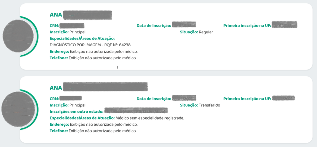 Resultado de pesquisa no site do CFM indica qual médico tem registro de especialista