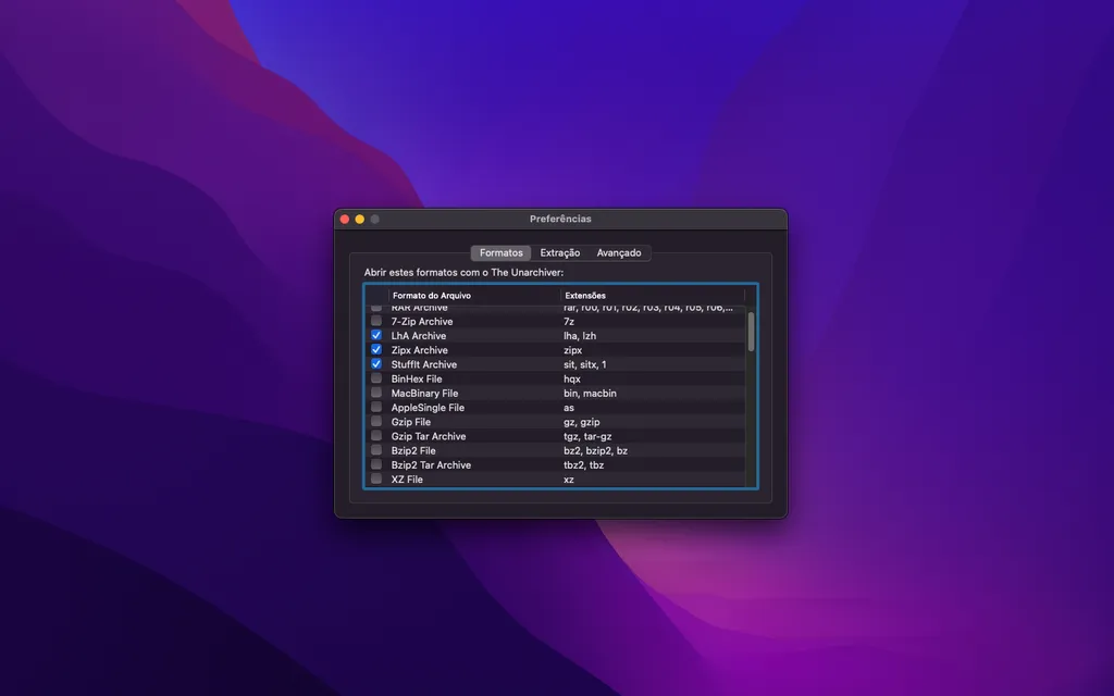 O The Unarchiver abre arquivos no macOS em diversos formatos (Imagem: Thiago Furquim)