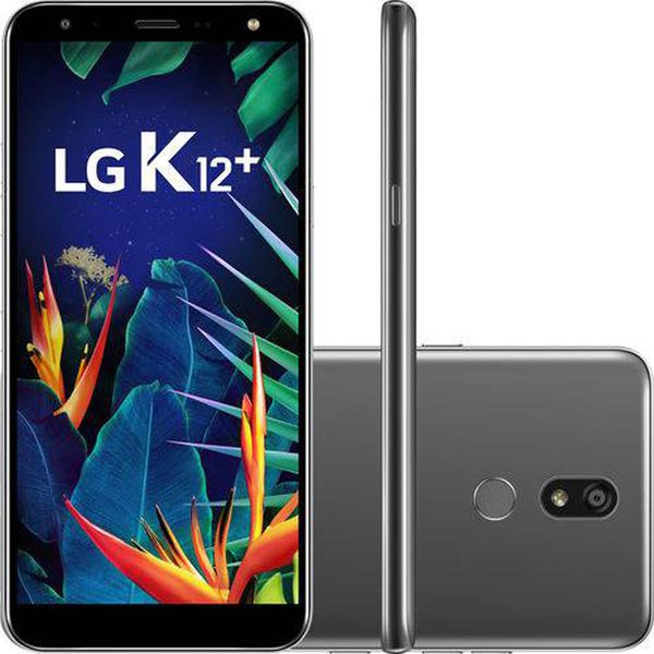 Smartphone LG K12+ 32GB Platinum 4G 3GB RAM - 5,7” Câm. 16MP Selfie 8MP Inteligência Artificial Prata