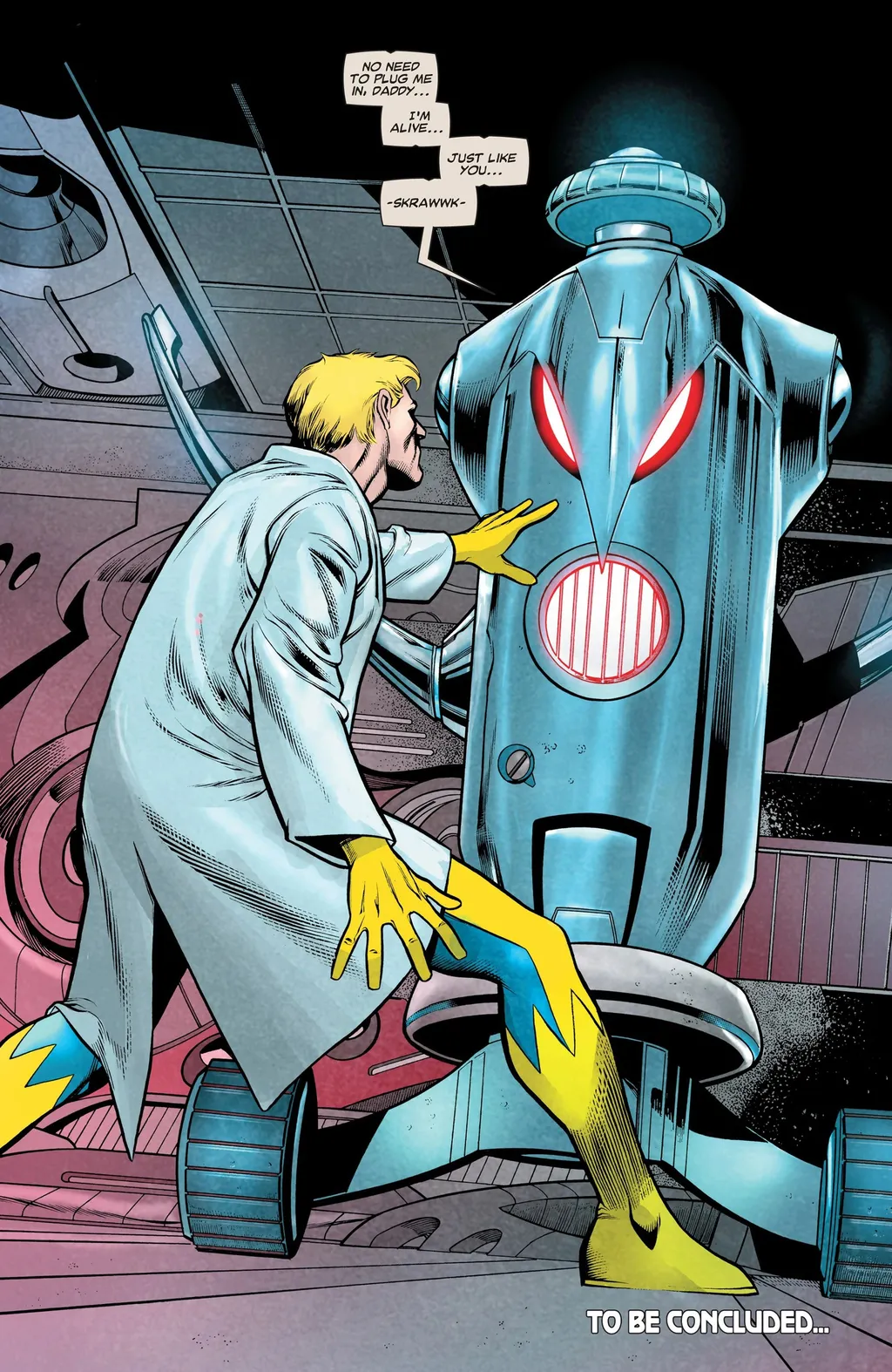 Ultron é criado por Hank Pym e tinha um visual inicial de aspirador do pó do mal (Imagem: Reprodução/Marvel Comics)