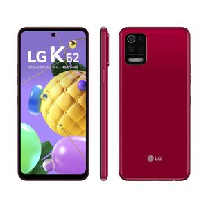 Smartphone LG K62 Vermelho 64GB, Tela de 6.6”, Câmera Traseira Quadrupla, Android 10, Inteligência Artificial e Processador Octa-Core